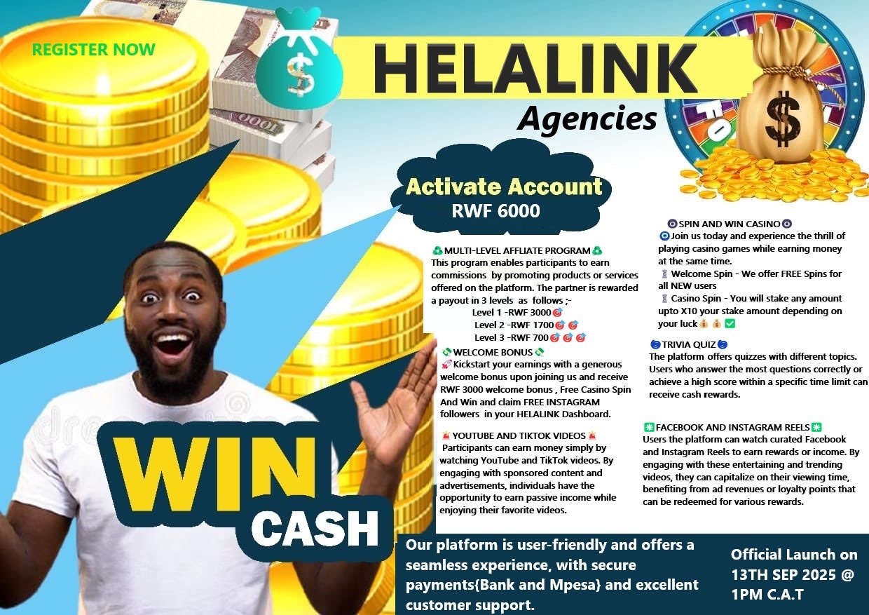 HelaLink Agencies – this is an innovative online platform offering various ways for users to earn money online from home.
